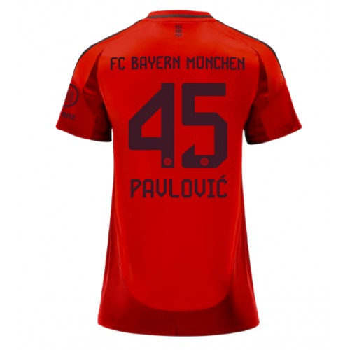 Dámy Fotbalový dres Bayern Munich Aleksandar Pavlovic #45 2024-25 Domácí Krátký Rukáv